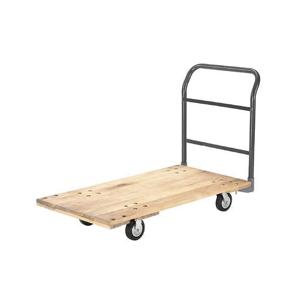 Global Industrial Platform Truck w/Hardwood Deck, 72 x 36, 1400 Lb. Capacity, 5 Rubber Casters 952507 - main